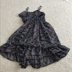 Floral Black and Pink Kids Dress